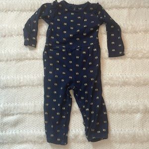 elephant romper Just one you carters Navy blue & gold baby girls 18 M